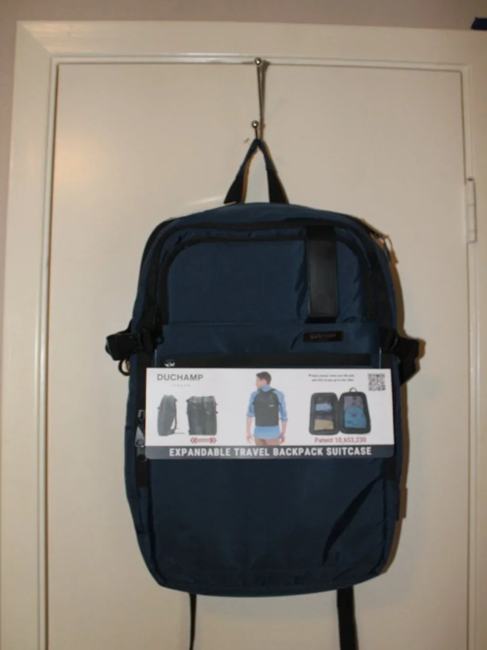 Duchamp Blue Expandable Travel Backpack Suitcase NWT